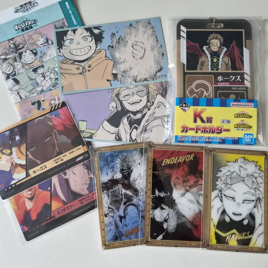 [BUNJANG] My Hero Academia Hawks Endeavor Dabi Original Drawing Exhibition Memorial Gold Foil Clear Card Holder Set / 히로아카 나히아 호크스엔데버다비 원화전 메모리얼 금박클리어 쿠지 카드홀더