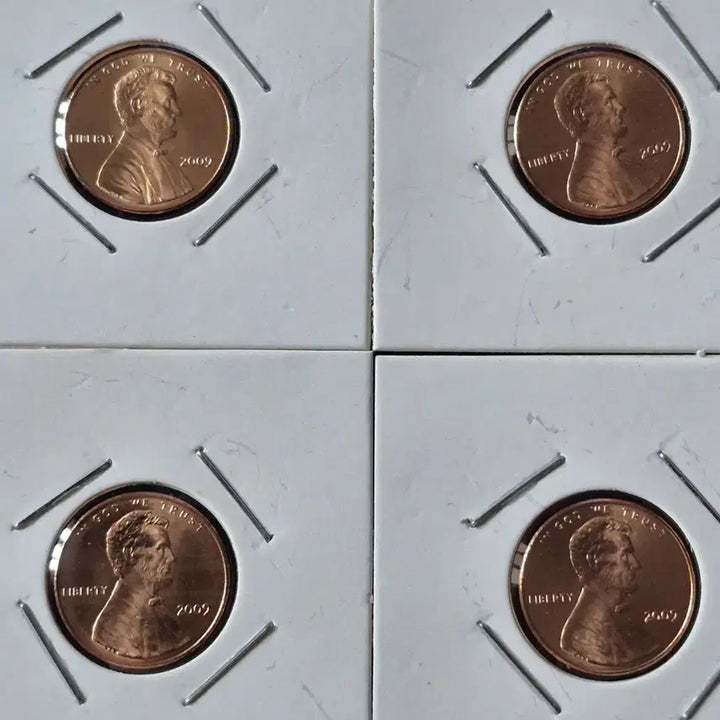 [BUNJANG] 2009 Lincoln Bicentennial Copper Penny Set / 2009년P링컨 200주년 기념구리페니3,11그램. 시리즈4개. 프루프(완전 미사용)