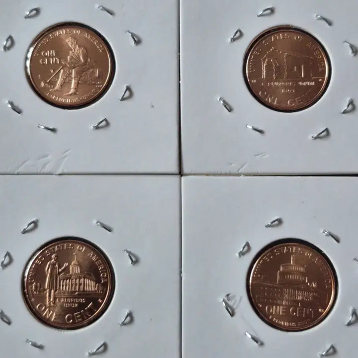 [BUNJANG] 2009 Lincoln Bicentennial Copper Penny Set / 2009년P링컨 200주년 기념구리페니3,11그램. 시리즈4개. 프루프(완전 미사용)