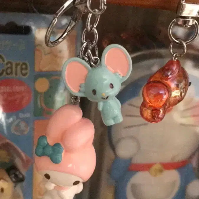 [BUNJANG] My Melody Japanese Retro Style Flat Figure Keychain Doll / 일본고전풍 마이멜로디 플랫 피규어 키링 인형