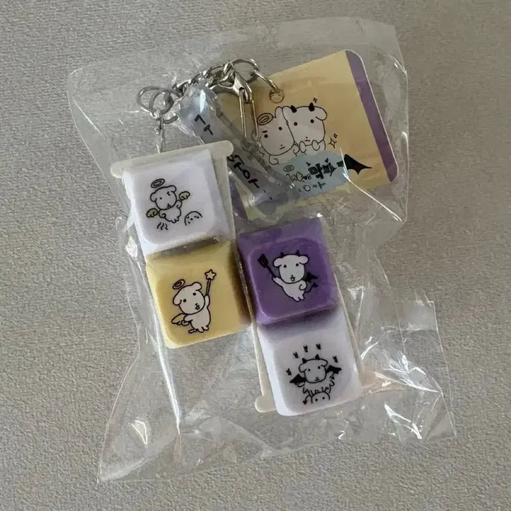 [BUNJANG] Ganadi LED 4-Keycap Keyring / (미개봉) 천사 악마 가나디 LED 4구 키캡 키링 양도 판매