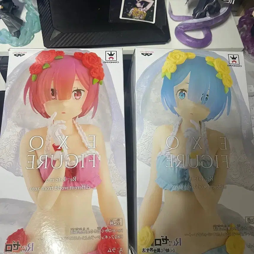 [BUNJANG] Re:Zero Rem Ram Wedding Ver. Figure (Opened) / 리제로 피규어 렘 람 웨딩 개봉품