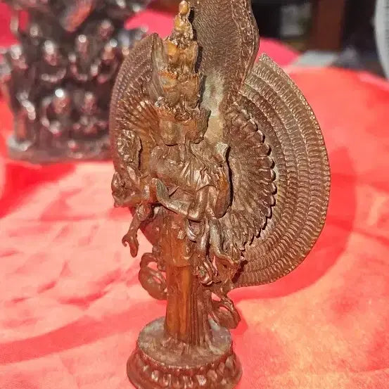 [BUNJANG] Ming Dynasty Yongle Period Cast Red Copper Thousand-Armed Guanyin Statue with Buddhist Halo / 적동 천수관음보살 주형광배 입상 (대명영락년시 명각)
