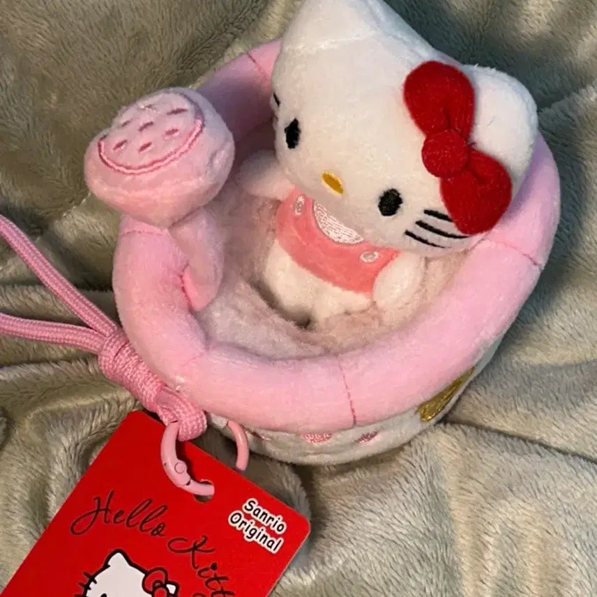 [BUNJANG] Sanrio Hello Kitty Bathtub Costume Plush Keychain / 택0,새상품) 산리오 헬로키티 욕조 코스튬 인형 키링