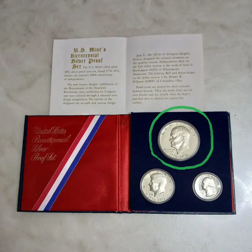 [BUNJANG] United States 200th Anniversary Proof Silver Eisenhower Dollar Coin / (은화)미국1976 독립 200주년 기념 "프루프" 아이젠하워 달러 주화