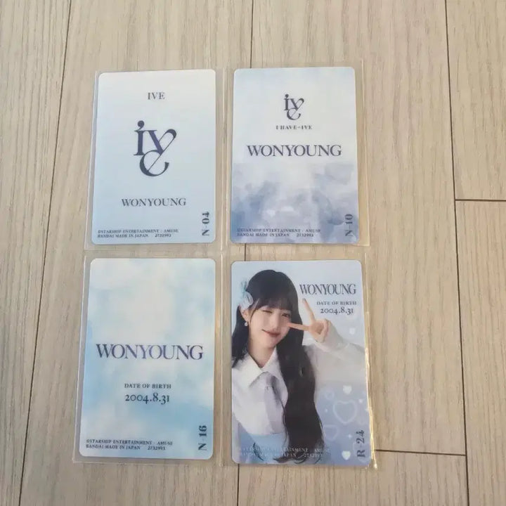 [BUNJANG] IVE Wonyoung Bandai Wafer Photocard Set (4 Types) / 장원영 포토카드 반다이 웨하스 아이브 포토카드 4종
