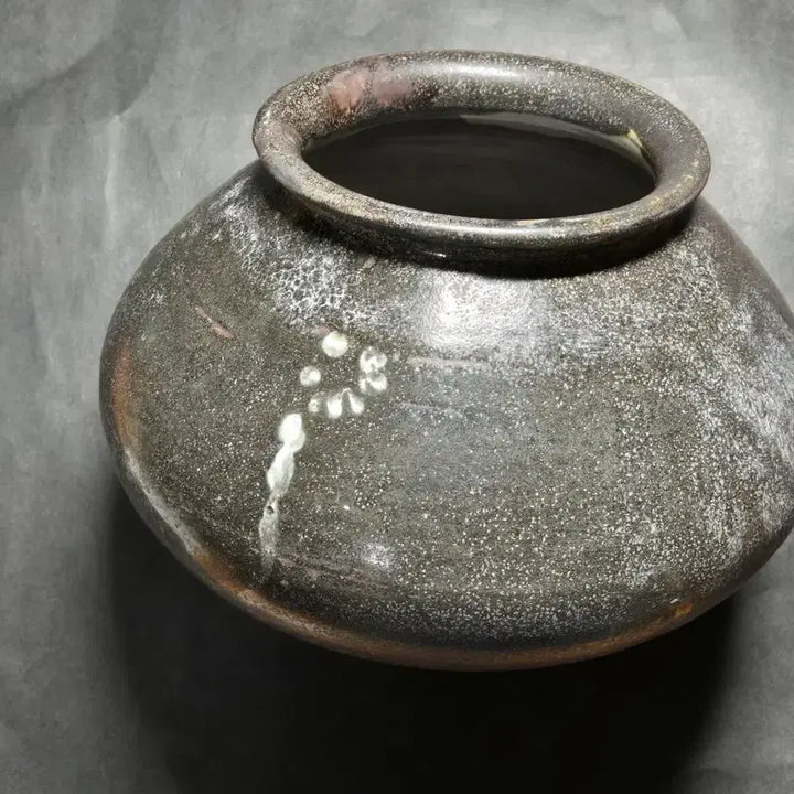 [BUNJANG] Late Joseon Black Glaze Jar Tea Caddy / 조선 말 흑유 호 차호 차도구 다도구 청자 백자