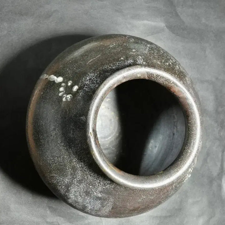 [BUNJANG] Late Joseon Black Glaze Jar Tea Caddy / 조선 말 흑유 호 차호 차도구 다도구 청자 백자