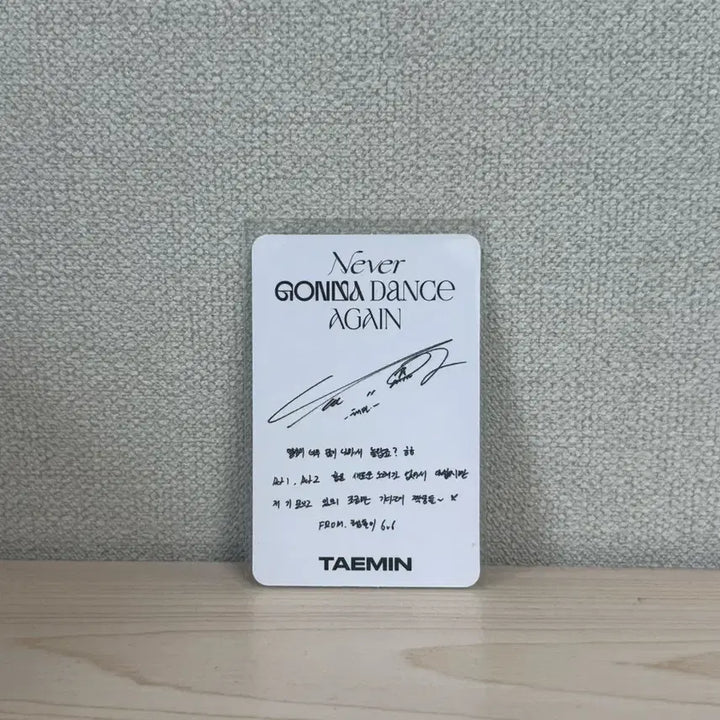[BUNJANG] Taemin Never Gonna Dance Again Photocard / 태민 never gonna dance again 포카 판매합니다