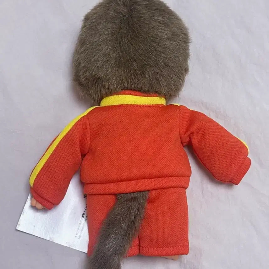 [BUNJANG] M-Club Monchhichi Plush Doll - Red Training Suit Style / 빨강 트레이닝룩 M-club 몬치치 봉제인형 스포츠 인형