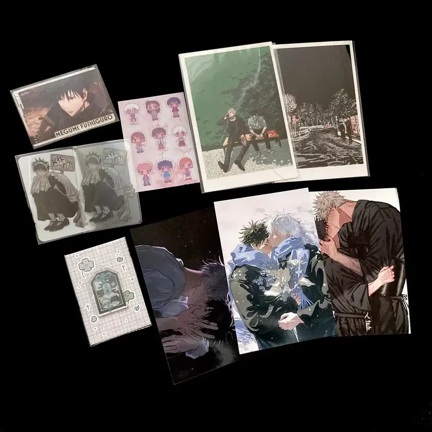 [BUNJANG] Jujutsu Kaisen Megumi Maid Photocard, Postcard, Photo Strip, Sticker, Wafer Card Bundle Set / 주술회전 비공굿 일괄 메구미 메이드 포카 코지님 른릉님 엽서 증사 프박 스티커 웨하스카드 고죠후시