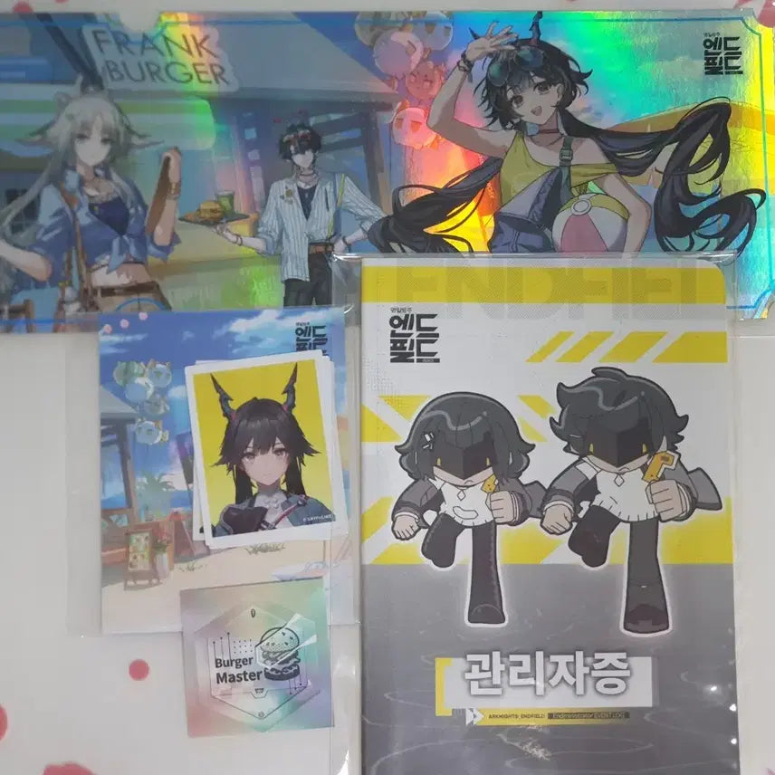 [BUNJANG] Endfield Pop-Up Frank Burger Proof Photo Set, Laser Ticket, Manager ID / 엔드필드 팝업 프랭크버거 증명사진3종 레이저티켓 관리자증