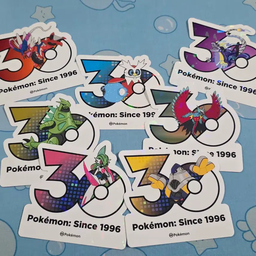 [BUNJANG] Pokemon 30th Anniversary Logo Stickers Miraidon Koraidon Iron-Iron Paradox Pokemon Bundle Set / 일괄) 포켓몬 30주년 기념 로고 스티커 미라이돈 코라이돈 무쇠무인 파라독스 포켓몬