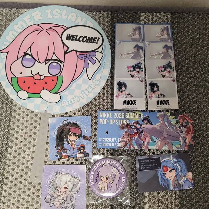 [BUNJANG] NİKE Pop-Up Exclusive Fan, Ticket, Can Badge, Sticker, Four-Cut Photo, Coupon Set (Unused) / 니케 팝업 입장 특전 부채,티켓,캔뱃지,스티커,네컷,쿠폰 미사용