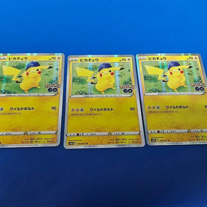 [BUNJANG] Pokemon Card Pikachu Pokemon GO Cap Set - 3 Cards / [일판]포켓몬카드 포켓몬고 모자 피카츄 3장 일괄