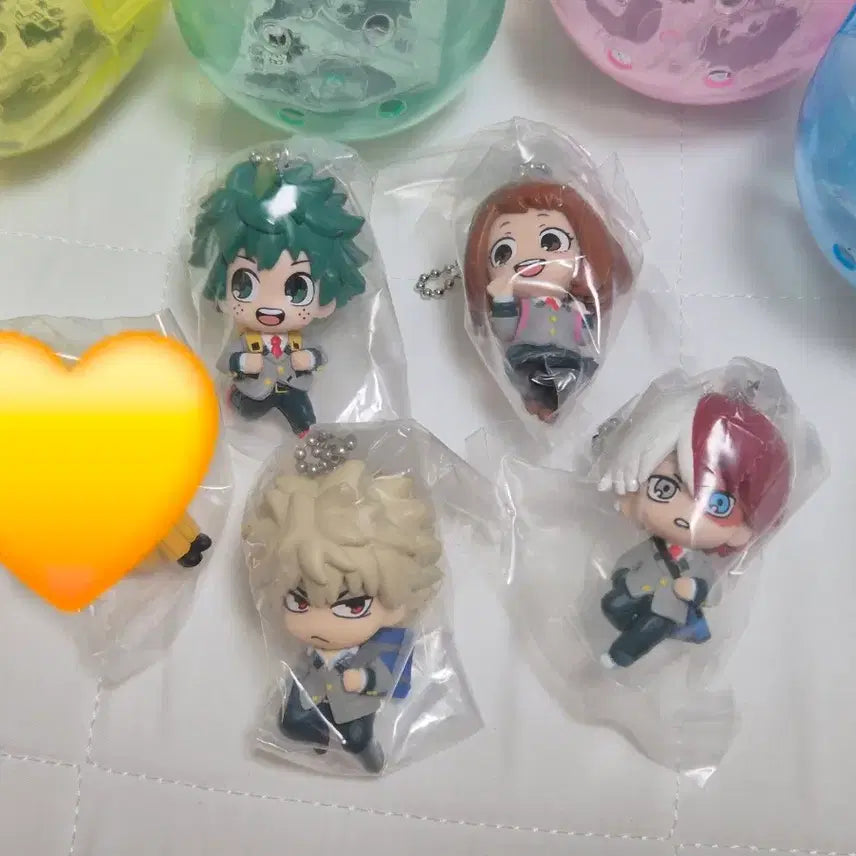 [BUNJANG] My Hero Academia Depo-Fig Keychain Gacha Set (Izuku, Bakugo, Todoroki, Ochako) / 히로아카 데포피그 키링 가챠 4종 (미도리야 바쿠고 토도로키 우라라카)