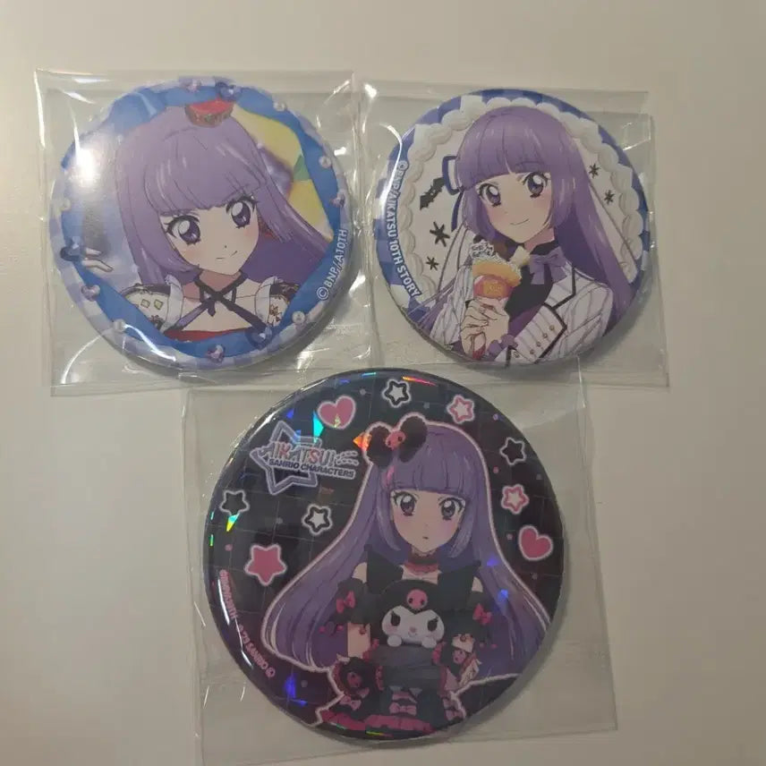 [BUNJANG] Aikatsu! Ai Star Sumire Rira Can Badge Bundle Set (Sanrio Stage, Ponpon Crepe) / 일괄)아이카츠 아이엠스타 스미레 리라 캔뱃지 산리오 스테이지 퐁퐁크레페