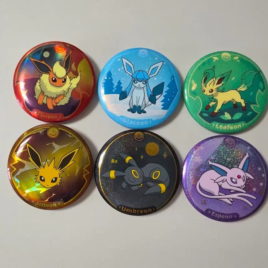 [BUNJANG] Pokemon Chinese Terra-Stall Festa Eeveelutions Can Badge Set / 포켓몬 중국 테라스탈 페스타 이브이즈 캔뱃지 판매