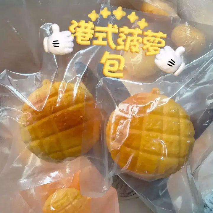 [BUNJANG] Melon Bread Crunch Squiishy &amp; Pineapple Bread Squiishy by Rilakkuma / [바로배송] 메론빵 크런치 말랑이 파인애플빵 말랑이 슬랑이 스퀴시 리락쿠마