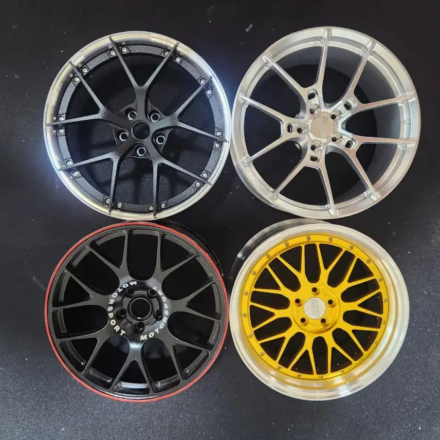 [BUNJANG] BBS 1/5 Scale Forged Wheel Set with Base Plate (4 Pieces) / 1/5 스케일  단조휠+ 베이스판 포함  풀셋 4P 일괄(최종인하)