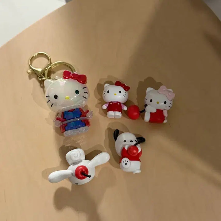 [BUNJANG] Hello Kitty, Pochacco, Cinnamoroll Figure Bundle Set with Keychains / 키티 포챠코 시나모롤 피규어 일괄 세트