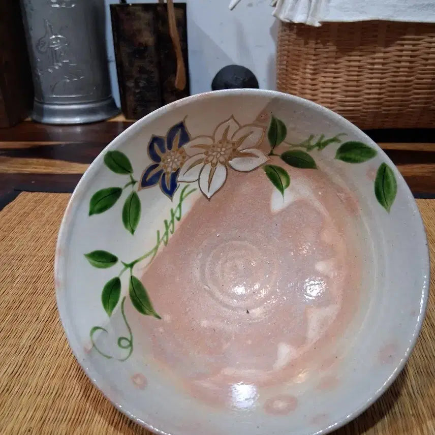 [BUNJANG] Buncheong Moimiji Celadon Porcelain Tea Bowl / 분청모미지 도자지꽃 다완