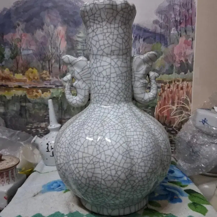 [BUNJANG] Yangyiho Cracked Ice Celadon Vase / 양이호   빙열 도자기