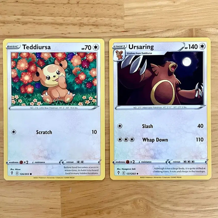 [BUNJANG] Pokemon Cards Teddiursa &amp; Ursaring Set (North America) / 북미 포켓몬카드 깜지곰 링곰 세트