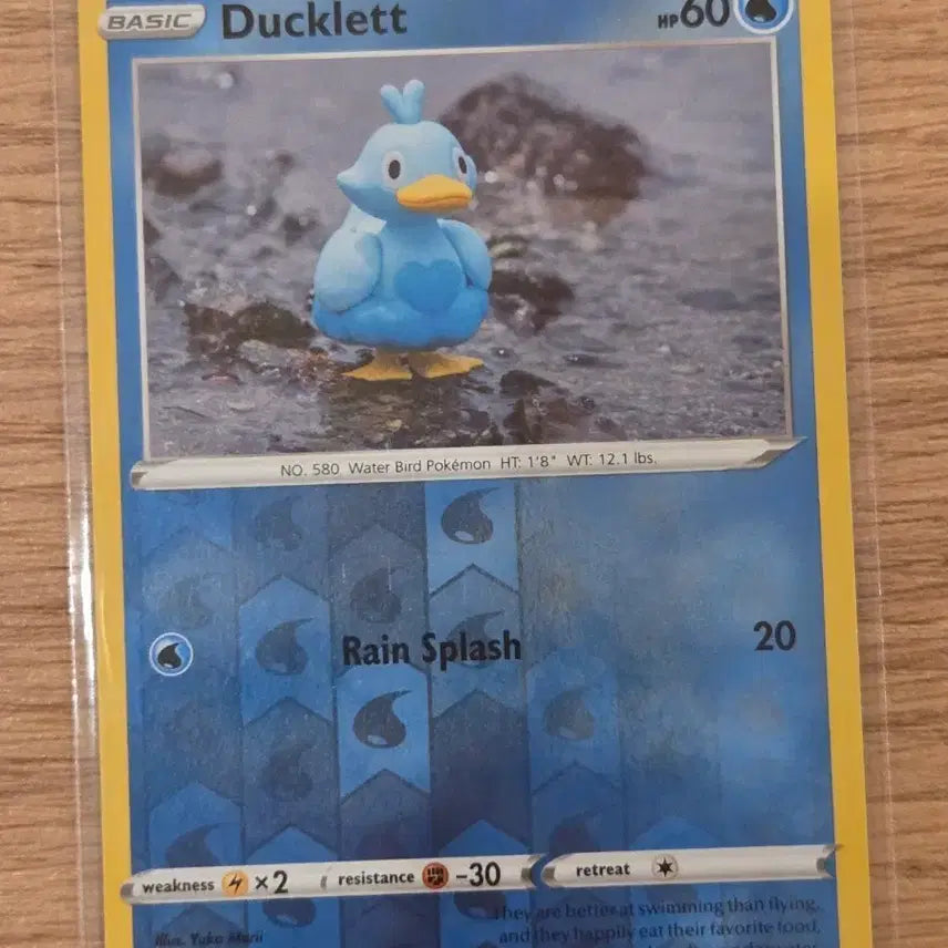 [BUNJANG] Pokemon Card Ducklett Reverse Holo Yuka Morii Clay Art (Lost Origin 046/196) / [영판/북미판] 포켓몬 카드 꼬지보리(Ducklett) 리버스 홀로 Yuka Morii 클레이 아트 (046/196)