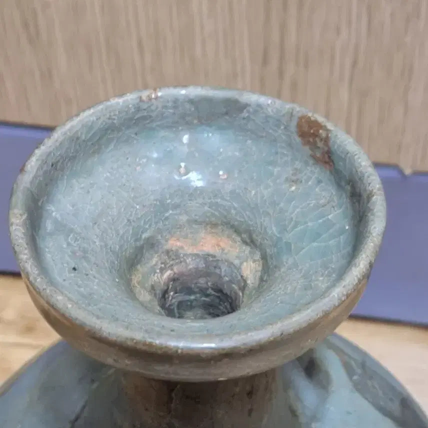 [BUNJANG] Antique Celadon Vase with Gold Decoration / 청금지 주병