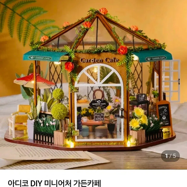 [BUNJANG] DIY Miniature Garden Cafe &amp; Teahouse / DIY 미니어처 가든 카페 찻집