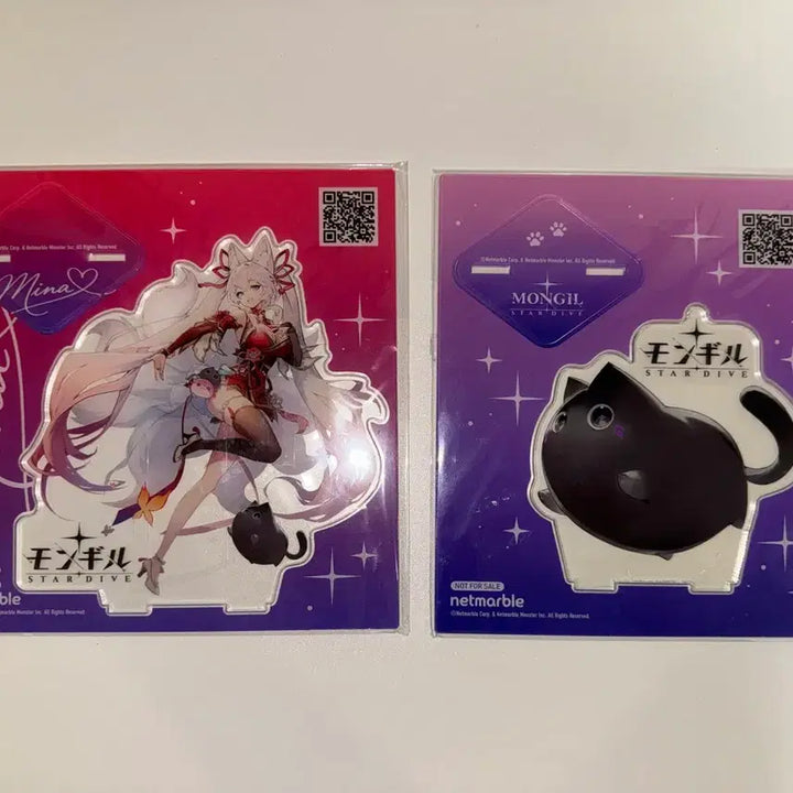 [BUNJANG] Mongil2 StarDive Mina Acrylic Stand Bundle Set / [일괄가격!]몬길2 스타다이브 미나 야옹이 일괄 아크릴스텐드