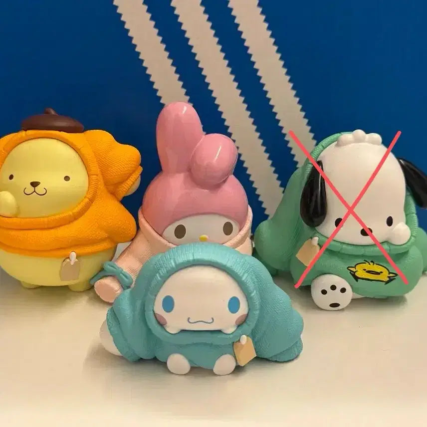 [BUNJANG] Sanrio Perihapi "Changing Clothes" Figure Set (Pom Pom Purin, My Melody, Cinnamoroll) / [일괄3종]산리오 perihapi 오키가에츄 옷 갈아입는중 피규어(폼폼푸린/마이멜로디/시나모롤)