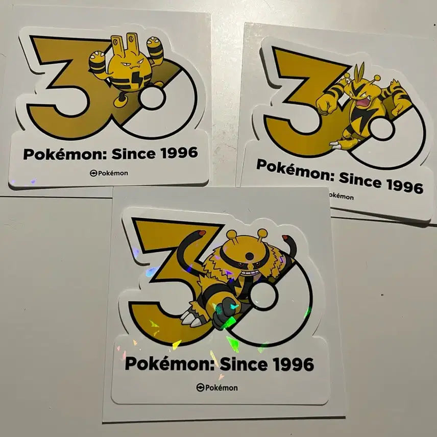 [BUNJANG] Pokemon 30th Anniversary Stickers: Elekid, Electabuzz, Electivire / 포켓몬 30주년 스티커 에레키드+에레브+에레키블