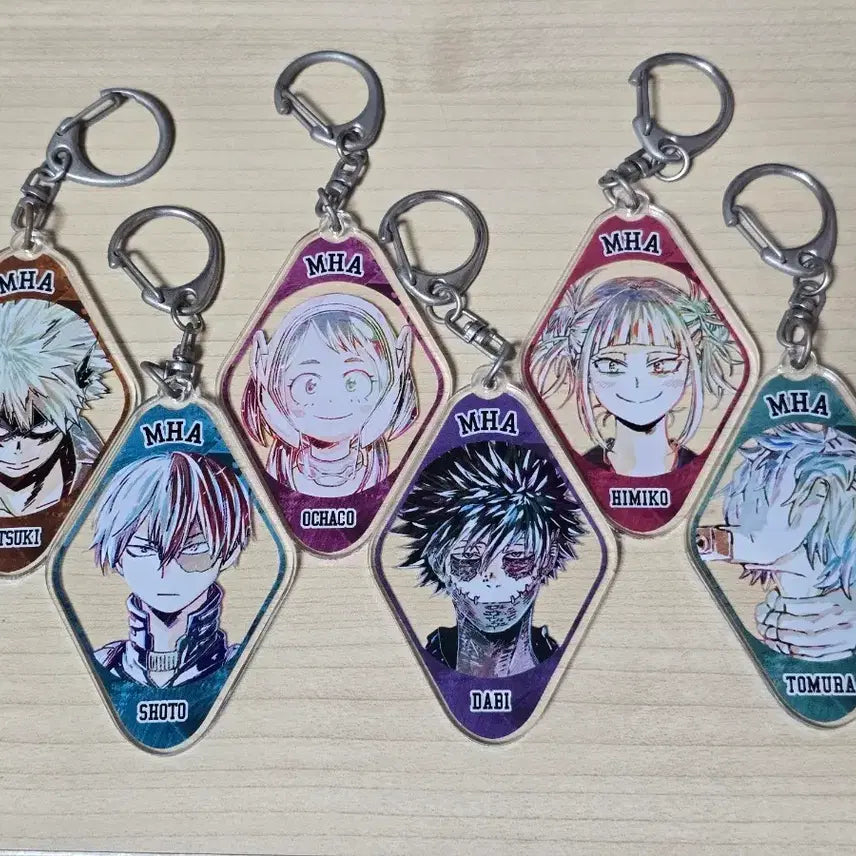 [BUNJANG] My Hero Academia Katsuki/Shoto/Ochaco/Dabi/Himiko/Tomura Acrylic Keychain Bundle Set / 나히아 히로아카 아크릴 키체인 키링 일괄 카츠키/쇼토/오챠코/다비/히미코/토무라