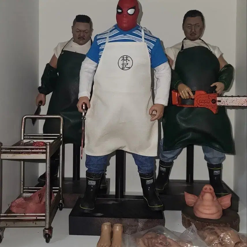 [BUNJANG] WorldBox 1/6 Custom Figures Bundle: Butcher, Zombie Ma Dong-Seok, Chubby Spider-Man / 월드박스 1/6 부쳐 &amp; 좀비 마동석 &amp; 뚱보 스파이더맨 커스텀 일괄