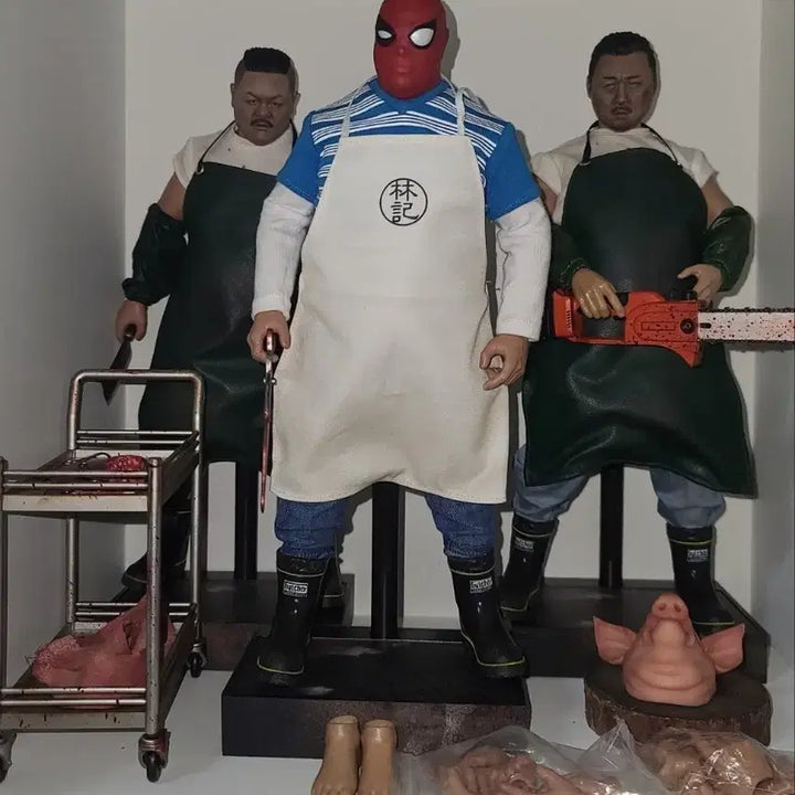 [BUNJANG] WorldBox 1/6 Custom Figures Bundle: Butcher, Zombie Ma Dong-Seok, Chubby Spider-Man / 월드박스 1/6 부쳐 &amp; 좀비 마동석 &amp; 뚱보 스파이더맨 커스텀 일괄