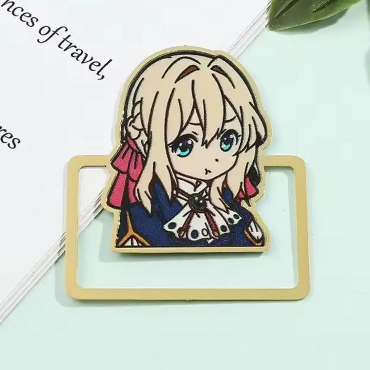[BUNJANG] Violet Evergarden 18K Gold Plated Bookmark Set / 바이올렛 에버가든 4종 18k 북마크 북클립 책갈피 신품