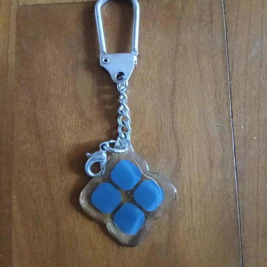 [BUNJANG] Classic Transparent Cube Keychain Blue / 고전 빈티지 유명 스포츠 브랜드 투명 큐브 키링 블루