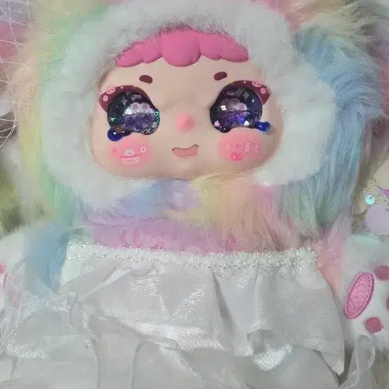 [BUNJANG] JIMO 400 Rainbow Fur &amp; Sparkle Eyes Plush Toy / 지이모 400 준시크 판매합니다