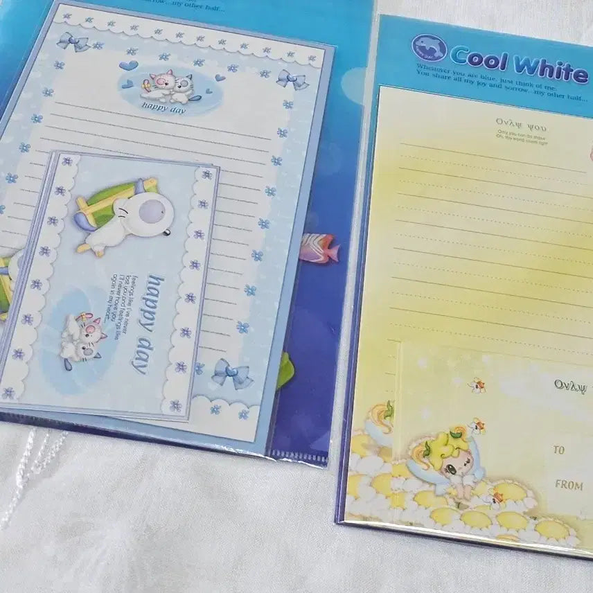 [BUNJANG] Orange Story Cool White File and Letter Set / 오렌지스토리 편지지 파일 화일 고전문구 쿨화이트 지류 팬시