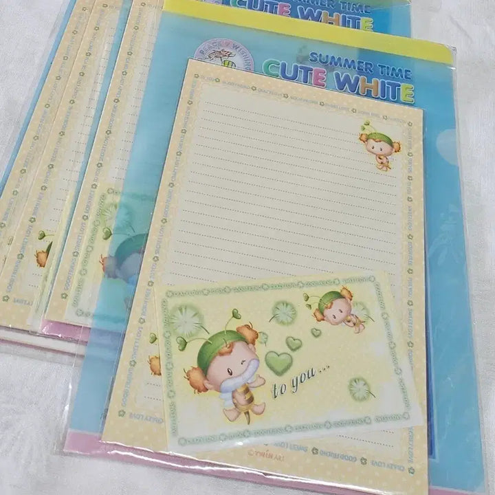 [BUNJANG] Orange Story Cute White Letter Paper &amp; File Set / 오렌지스토리 편지지 파일 화일 고전문구 큐트화이트 지류 팬시