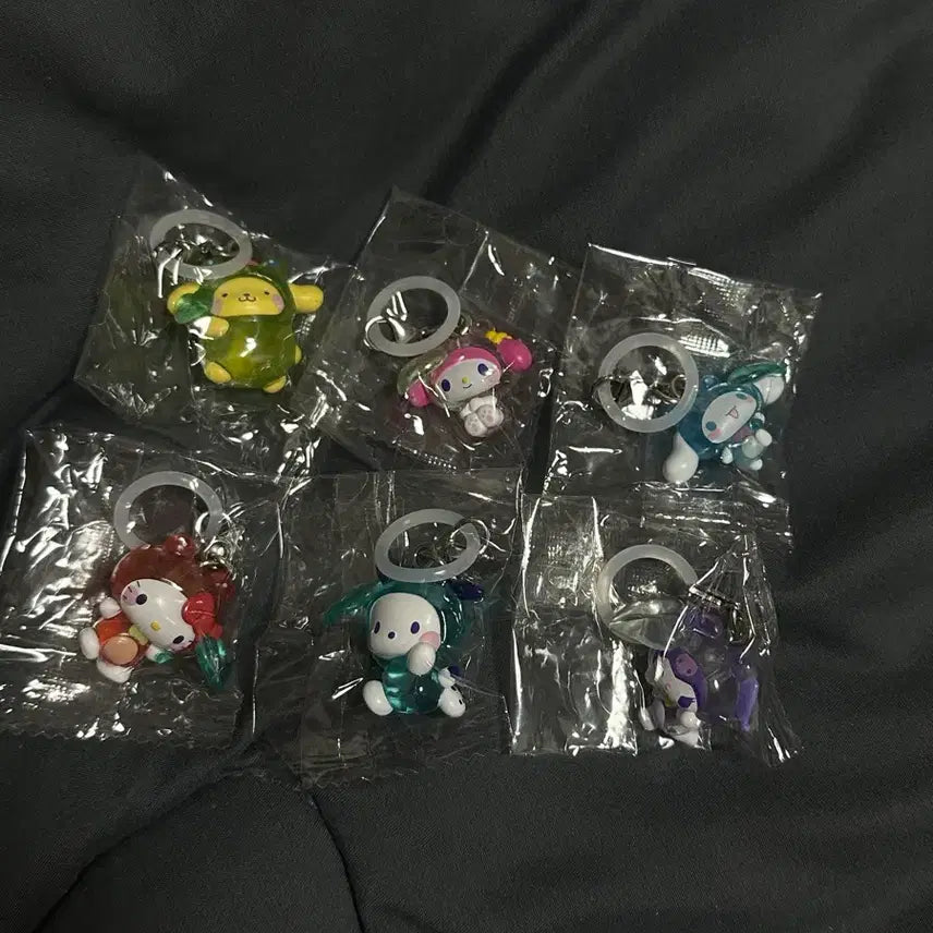 [BUNJANG] Sanrio Kero Kero Frog Party Umbrella Mascot Gacha Keyring Bundle Set / 산리오 케로케로 개구리 파티 우산 메지루시 마스코트 가챠 키링 일괄