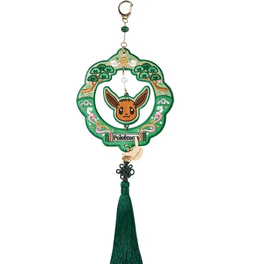[BUNJANG] Pokemon Eevee Embroidered Charm Keychain / 포켓몬스터 이브이 자수 장식 키링 고급스런
