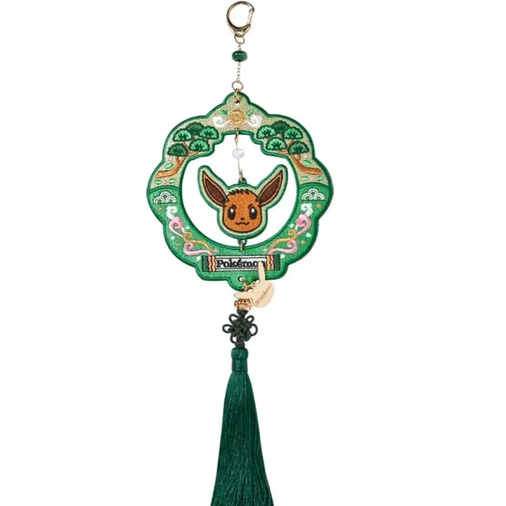 [BUNJANG] Pokemon Eevee Embroidered Charm Keychain / 포켓몬스터 이브이 자수 장식 키링 고급스런