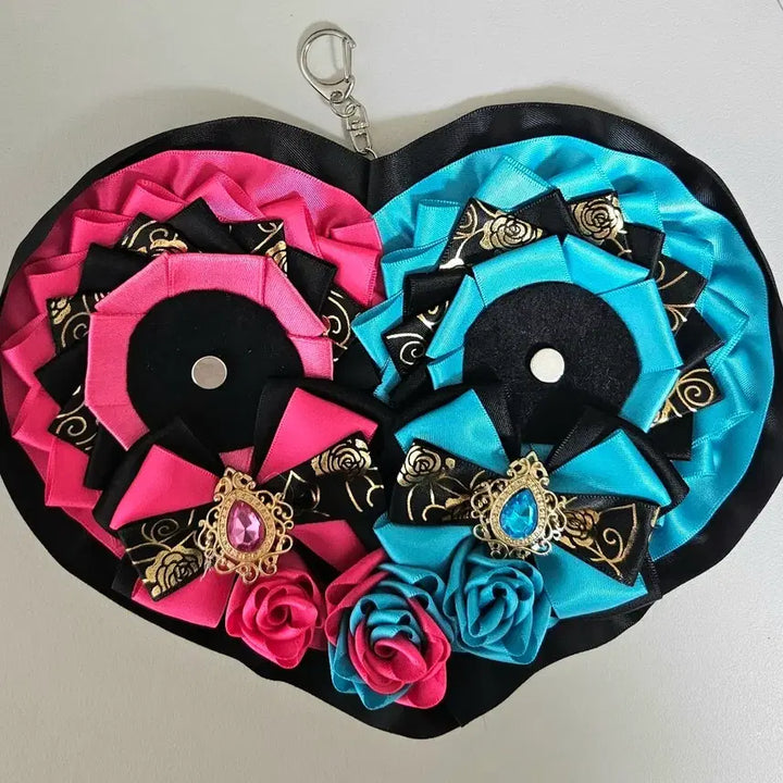 [BUNJANG] 2-Person Heart Rosette Pin / 2인용 캔뱃지 하트 거대 로제트