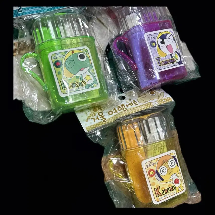 [BUNJANG] Vintage Keroro Toothbrush Mirror Travel Set / 고전문구 케로로 양치 거울 여행 세트