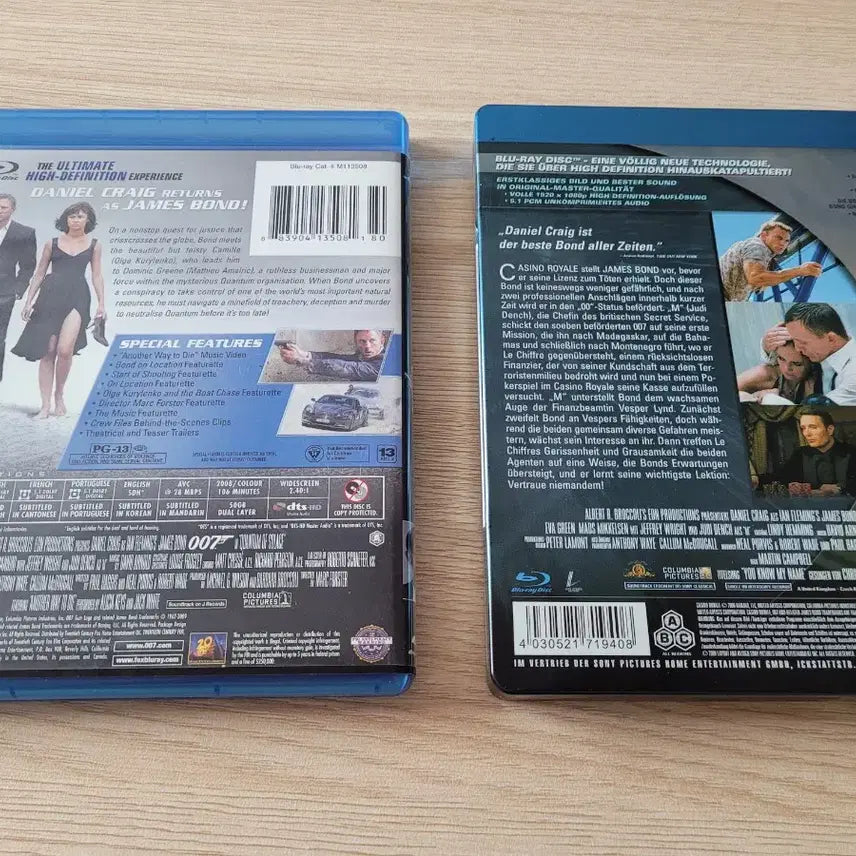 [BUNJANG] James Bond: Casino Royale &amp; Quantum of Solace Steelbook &amp; Blu-ray Set / 007 카 지 노 로얄 [스틸북] &amp; 퀀텀 오브 솔러스 블루레이