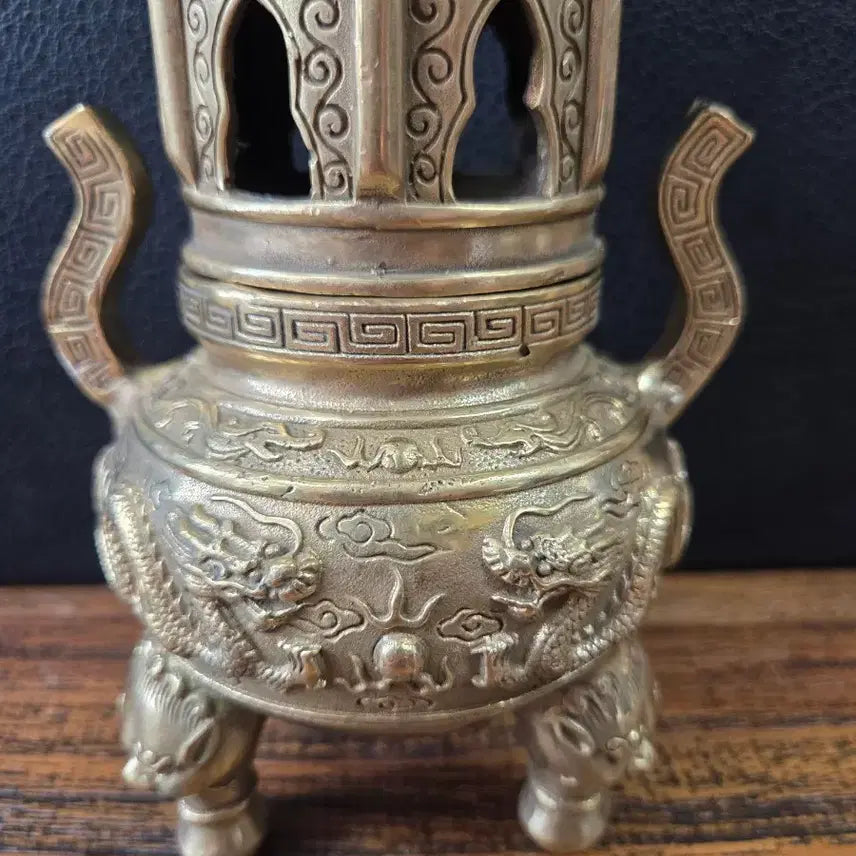 [BUNJANG] Bronze Incense Burner with Dragon Motif / 동 향로