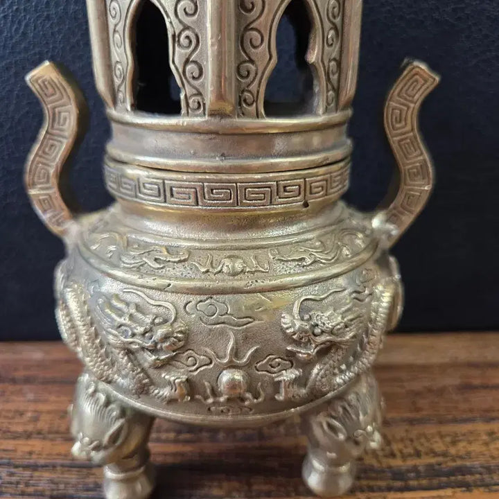 [BUNJANG] Bronze Incense Burner with Dragon Motif / 동 향로